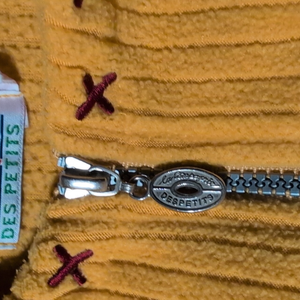 La Compagnie des Petits Kids Yellow Ribbed Lightweight Fleece Jacket Size 6 - Picture 4 of 9